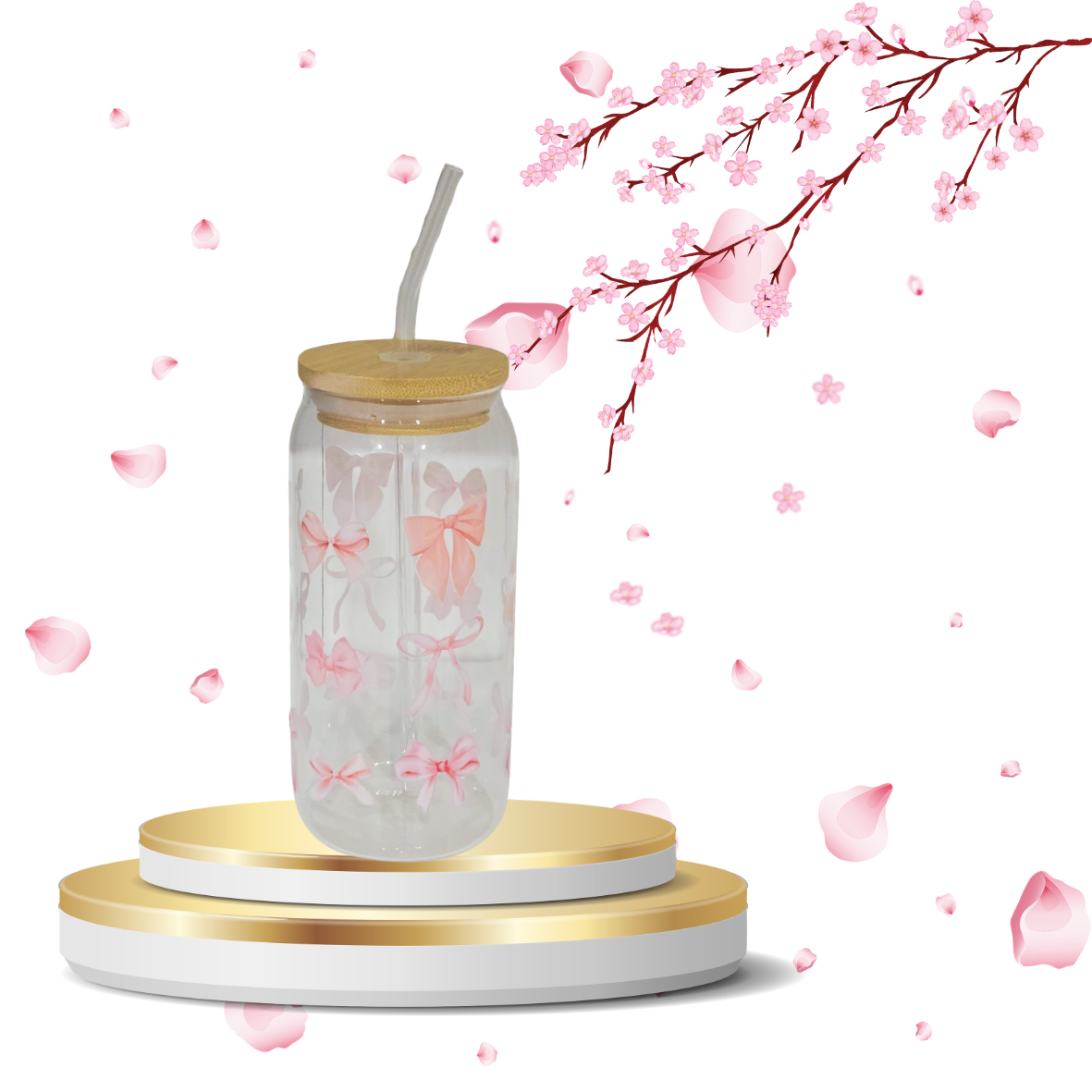 Verre noeud rose