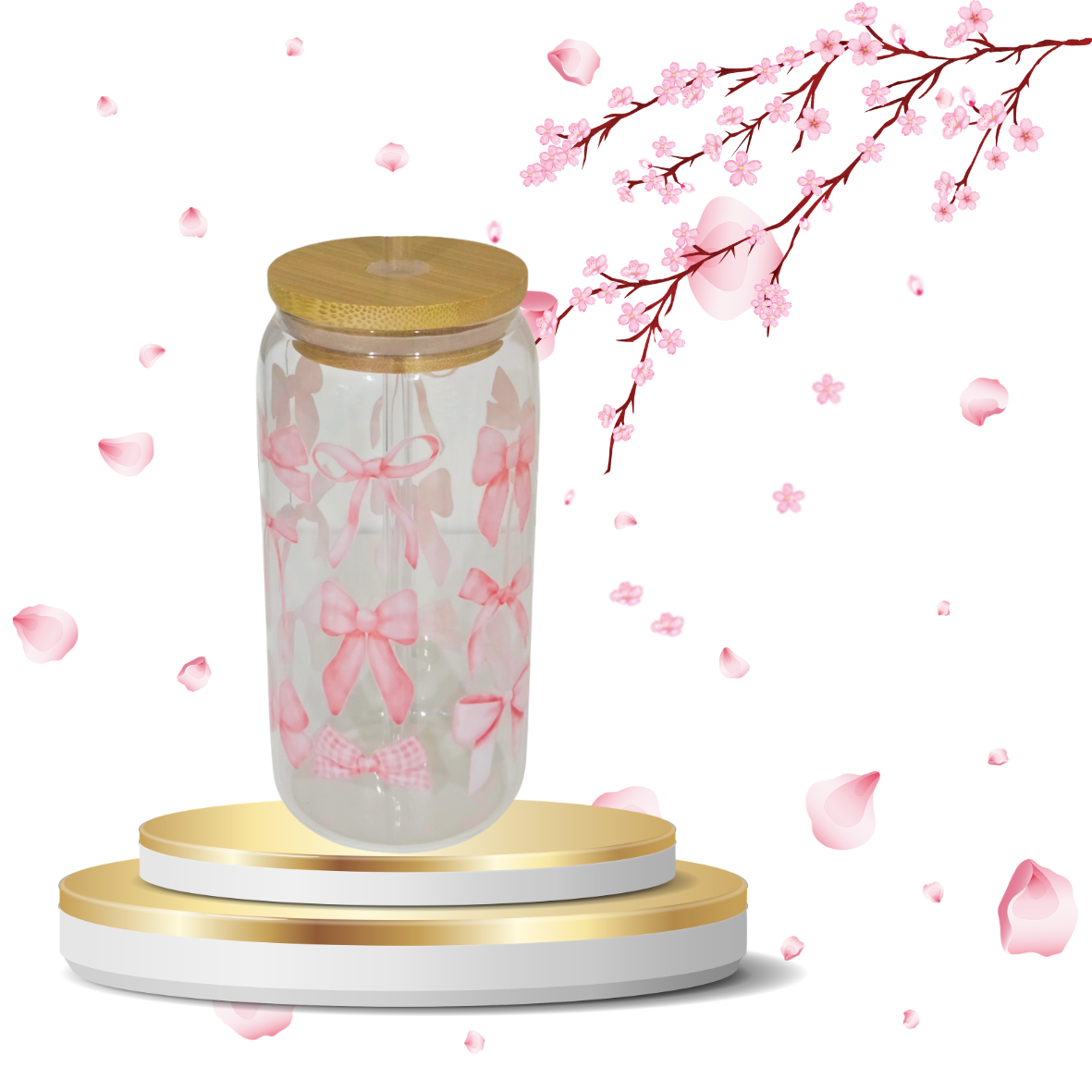 Verre noeud rose foncé