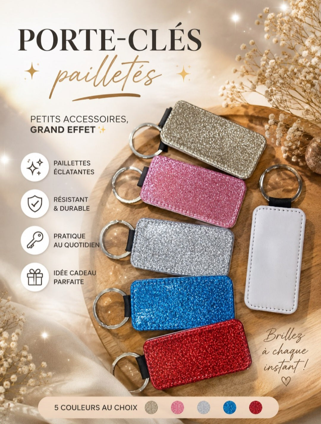 Porte clé cuir sublimation
