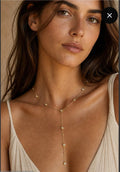 Collier sautoir Y strass